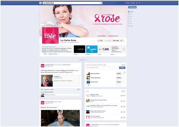 Page Facebook La Chaine Rose